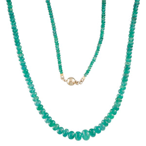 Strand of Polished Emerald Beads