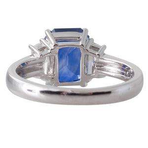 Unheated Sapphire and Diamond Ring