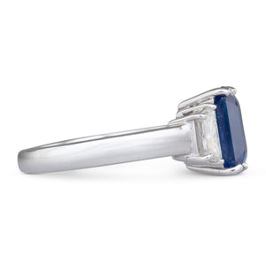 Unheated Sapphire and Diamond Ring