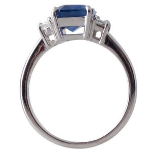 Unheated Sapphire and Diamond Ring