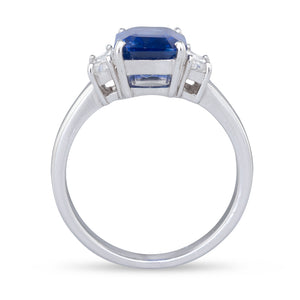 Unheated Sapphire and Diamond Ring