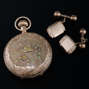 A Gold Multi Colour Pocket Watch