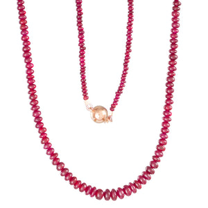 Single Strand Polished Ruby Beads