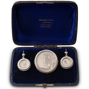 Victorian Silver Earrings & Brooch