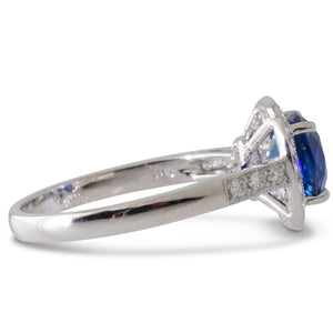 Cushion Sapphire and Diamond Ring
