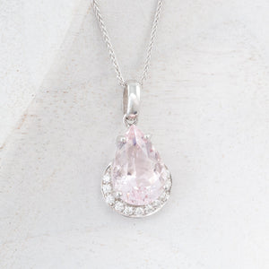 Morganite and Diamond Pendant