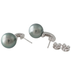 Tahitian Pearl & Diamond Earrings