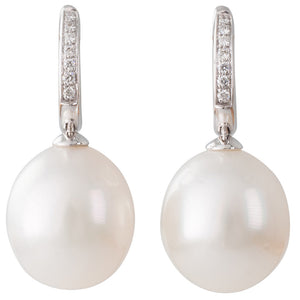 South Sea Pearl & Diamond Huggies