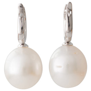 South Sea Pearl & Diamond Huggies