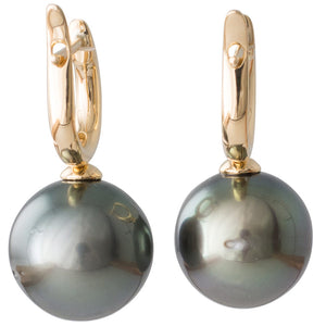 Tahitian Pearl & Diamond Huggies