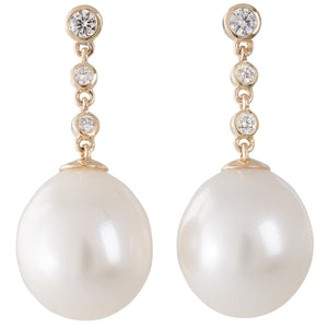 South Sea Pearl & Diamond Earrings
