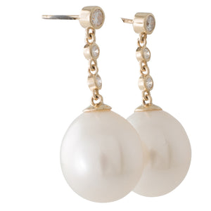 South Sea Pearl & Diamond Earrings