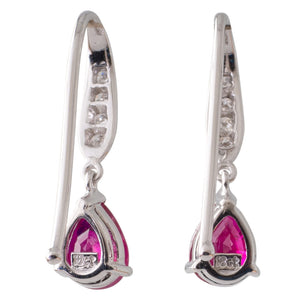 Ruby and Diamond Drop Earrings