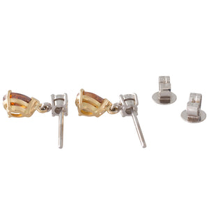 Orange-Brown Diamond Earrings