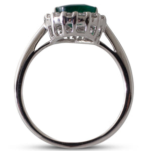 Pear Shape Emerald Cluster Ring