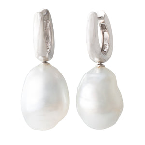 Baroque South Sea Huggie Earrings
