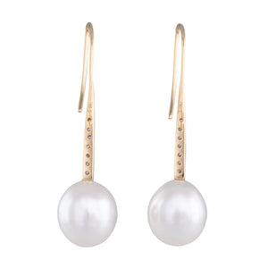 South Sea Pearl & Diamond Earrings