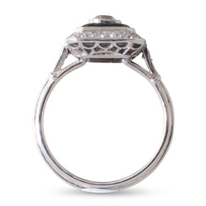 Onyx and Diamond Octagonal Ring