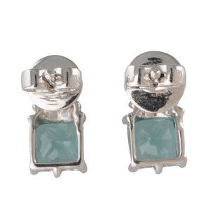 Blue Tourmaline & Diamond Earrings