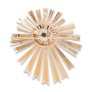 Sunburst Pearl & Diamond Brooch
