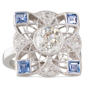 Diamond Ring with Sapphires