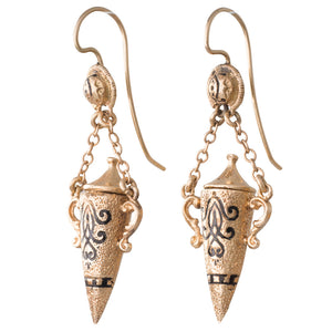 Victorian Gold Urn Earrings