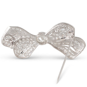 Diamond Bow Brooch