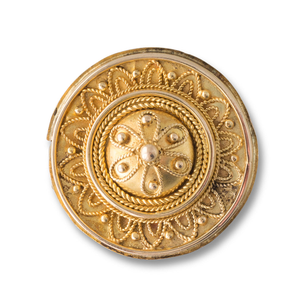 Etruscan Revival Gold Brooch