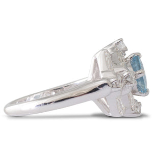 Aquamarine and Diamond Ring