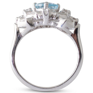 Aquamarine and Diamond Ring