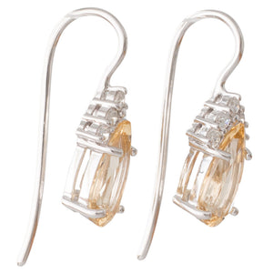 Golden Topaz & Diamond Earrings