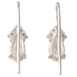 Golden Topaz & Diamond Earrings