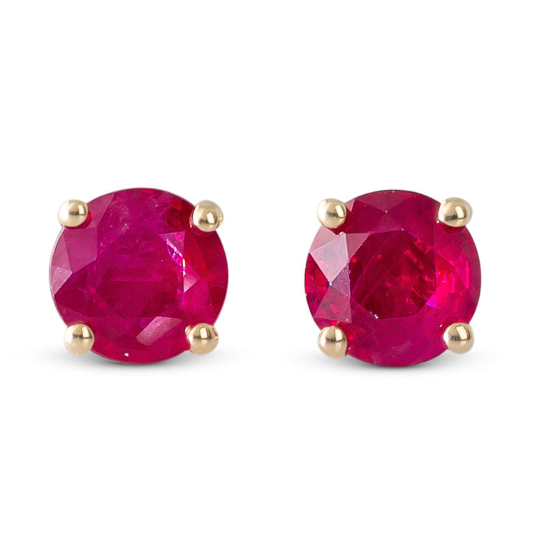 18ct Yellow Gold Ruby Studs
