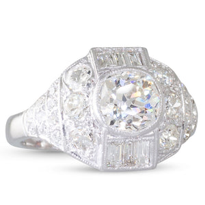 Art Deco Diamond Plaque Ring