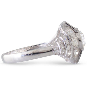 Art Deco Diamond Plaque Ring