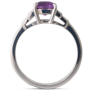 Pink-Purple Sapphire & Diamond Ring