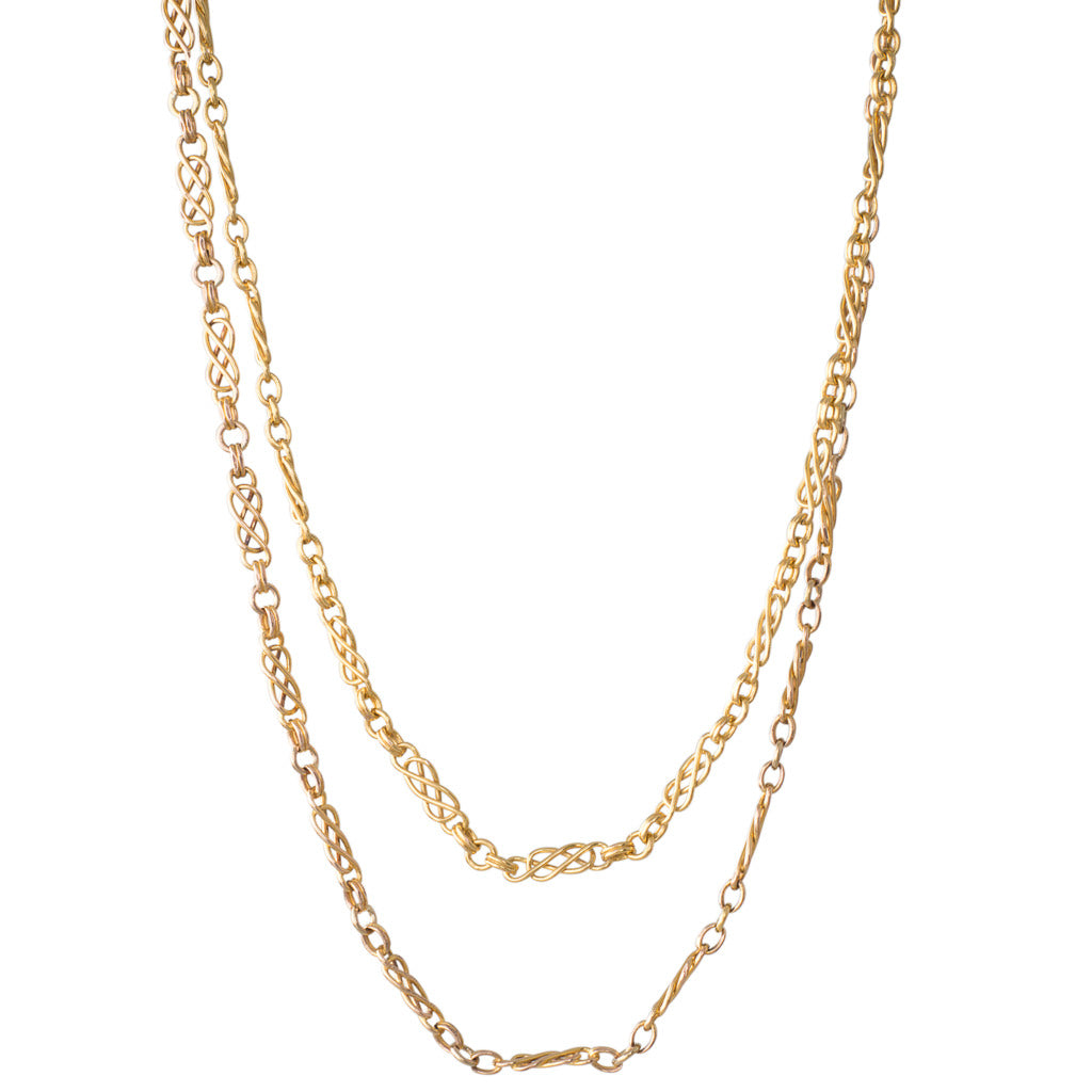 Fancy Link Yellow Gold Chain