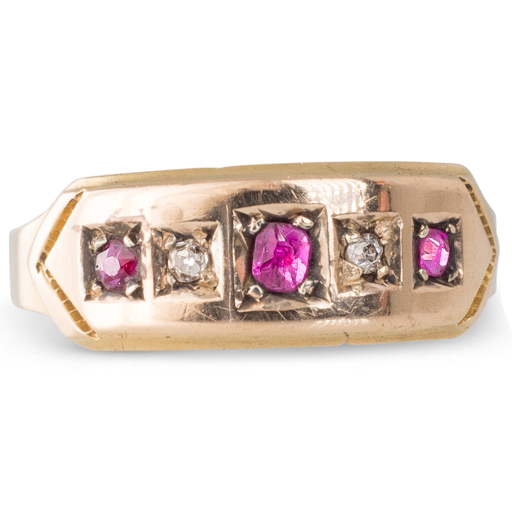 Antique Ruby and Diamond Band