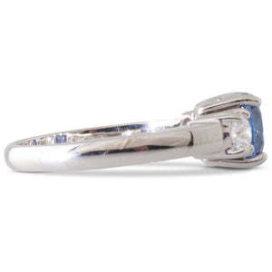 Sapphire & Diamond Three Stone Ring