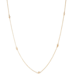 18ct YG Scattered Diamond Chain