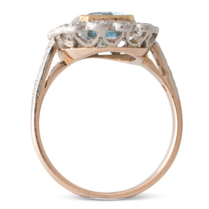 Aquamarine Cluster Ring