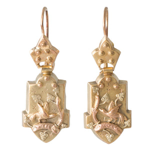 Victorian Gold Bird Earrings