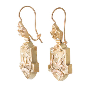 Victorian Gold Bird Earrings