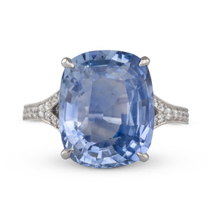 Unheated Sapphire & Diamond Ring