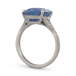 Unheated Sapphire & Diamond Ring