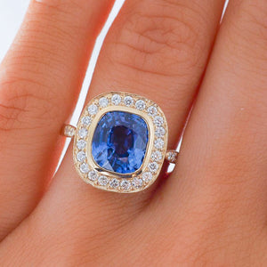 3.02ct Sapphire and Diamond Ring
