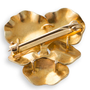 Purple Enamel Pansy Brooch
