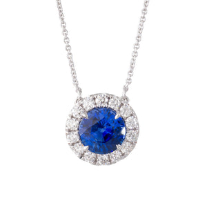 Sapphire & Diamond Cluster Pendant