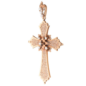 Antique Diamond Cross with Pearls