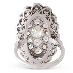 Antique French Diamond Plaque Ring